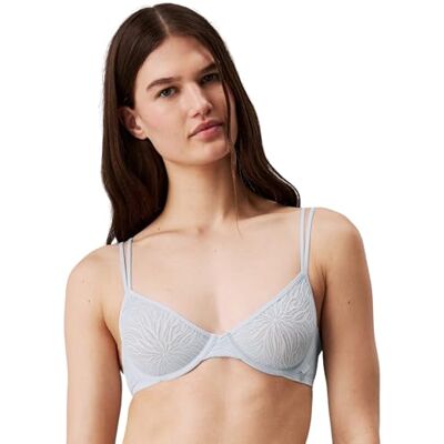 Calvin Klein Women's Unlined Demi-Cup Bra with Underwire, Blue (Plein Air), 40C Calvin Klein Women's Unlined Demi-Cup Bra with Underwire, Blue (Plein Air), 40C