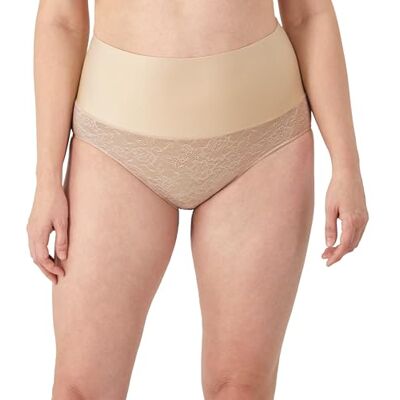 Maidenform Women's Shapewear, Tame Your Tummy Firm Control Brief Underwear, Toning Shaper, Transparent/Nude Lace, XL Maidenform Women's Shapewear, Tame Your Tummy Firm Control Brief Underwear, Toning Shaper, Transparent/Nude Lace, XL