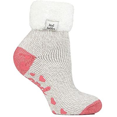 HEAT HOLDERS Ladies Lounge Feather Turn Over Cuff Socks with Grips 1 Pair Cosy, Warm Slipper Socks, Soft, Non-Slip Gripper, Gift Idea HEAT HOLDERS Ladies Lounge Feather Turn Over Cuff Socks with Grips 1 Pair Cosy, Warm Slipper Socks, Soft, Non-Slip Gripper, Gift Idea