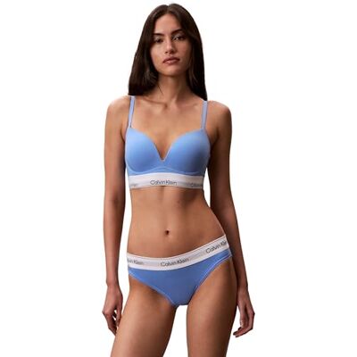 Calvin Klein Women’s Bikini Briefs with Logo Waistband, Blue (Blue Descent), L Calvin Klein Women’s Bikini Briefs with Logo Waistband, Blue (Blue Descent), L