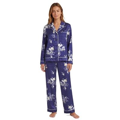 Ted Baker Sky Women’s Satin Print PJ Set, Soft Traditional Style Sleepwear with Button Front Top and Relaxed Fit Trousers Ted Baker Sky Women’s Satin Print PJ Set, Soft Traditional Style Sleepwear with Button Front Top and Relaxed Fit Trousers