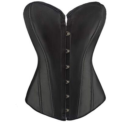 RHISLEO Women Classic Lace-up Floral Burlesque Basque Bustier Shaper Overbust Boned Corset Top RHISLEO Women Classic Lace-up Floral Burlesque Basque Bustier Shaper Overbust Boned Corset Top