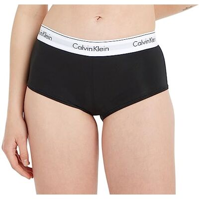 Calvin Klein Women's MODERN COTTON SHORT Boxer Brief, Black Schwarz (BLACK 001), 6 UK (Manufacturer Size: XS) Calvin Klein Women's MODERN COTTON SHORT Boxer Brief, Black Schwarz (BLACK 001), 6 UK (Manufacturer Size: XS)