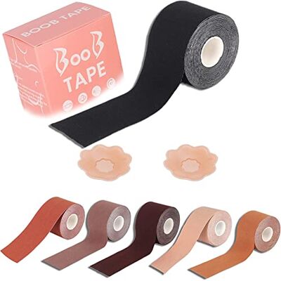 WROLY Boob Tape Strapless, Large Breasts, 2 Pcs Nipple Covers, Longer Tape Rolls WROLY Boob Tape Strapless, Large Breasts, 2 Pcs Nipple Covers, Longer Tape Rolls