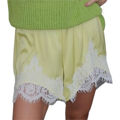 LXLAEOANG Women Satin Lace Mini Micro Coquette Lounge Pj Shorts Low Rise, Silky Fabric, Slip Bottoms LXLAEOANG Women Satin Lace Mini Micro Coquette Lounge Pj Shorts Low Rise, Silky Fabric, Slip Bottoms