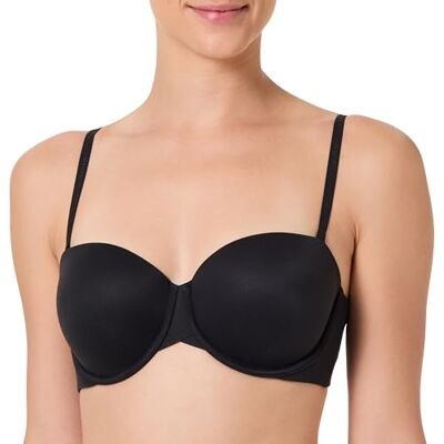 Calvin Klein Women’s Lightly Lined Strapless Bra with Stretch, Black (Black), 36B Calvin Klein Women’s Lightly Lined Strapless Bra with Stretch, Black (Black), 36B