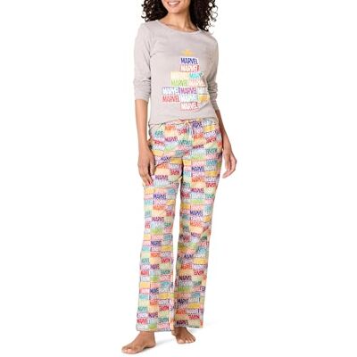 Amazon Essentials Disney Marvel Star Wars Women's Flannel Pyjama Sleep Sets, Marvel Holiday Bricks Womens, XS Amazon Essentials Disney Marvel Star Wars Women's Flannel Pyjama Sleep Sets, Marvel Holiday Bricks Womens, XS