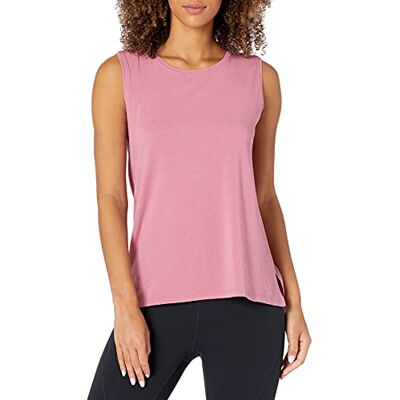 Amazon Essentials Core 10 Women's Plus-size Soft Cotton Blend Full Coverage Yoga Sleeveless Tank Shirt - Blush Amazon Essentials Core 10 Women's Plus-size Soft Cotton Blend Full Coverage Yoga Sleeveless Tank Shirt - Blush