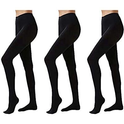FM London (3-Pack) 100 Denier Black Tights for Women Comfort Stretch Fit Women's Tights Suitable for All Occasions Durable, Supportive, Thick Tights FM London (3-Pack) 100 Denier Black Tights for Women Comfort Stretch Fit Women's Tights Suitable for All Occasions Durable, Supportive, Thick Tights