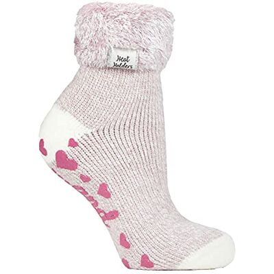 HEAT HOLDERS Ladies Lounge Feather Turn Over Cuff Socks with Grips 1 Pair Cosy, Warm Slipper Socks, Soft, Non-Slip Gripper, Gift Idea HEAT HOLDERS Ladies Lounge Feather Turn Over Cuff Socks with Grips 1 Pair Cosy, Warm Slipper Socks, Soft, Non-Slip Gripper, Gift Idea