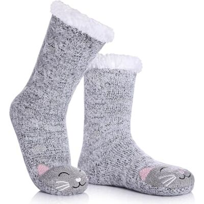DYW Women Non Slip Slipper Socks Fuzzy Socks for Women Fluffy Cozy Animal Soft Thick Warm Winter Fleece Lining Home Socks, Cat B, One Size DYW Women Non Slip Slipper Socks Fuzzy Socks for Women Fluffy Cozy Animal Soft Thick Warm Winter Fleece Lining Home Socks, Cat B, One Size