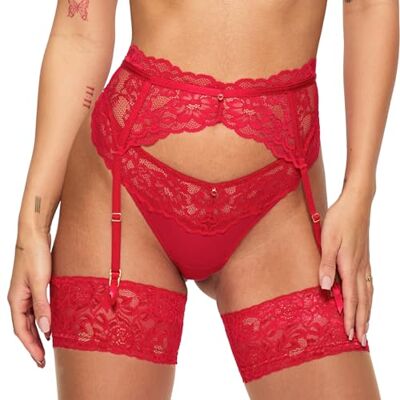 Ann Summers Sexy Lace Suspender Belt Stylish Suspenders Belt for Stockings with Adjustable Straps, Hook-and-Eye Back Fastening & Delicate Floral Lace Ann Summers Sexy Lace Suspender Belt Stylish Suspenders Belt for Stockings with Adjustable Straps, Hook-and-Eye Back Fastening & Delicate Floral Lace