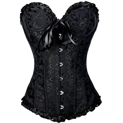 KUOSE Womens Black Basque Body Shaper Overbust Corset Top Plus Size S-6XL KUOSE Womens Black Basque Body Shaper Overbust Corset Top Plus Size S-6XL