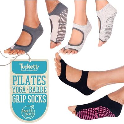 Tucketts Allegro Toeless Non-slip Grip Socks Cotton Socks for Yoga, Barre, Pilates, Dance, Ballet Size 5-13, Black, Static, Grey-blush, Large-X-Large Tucketts Allegro Toeless Non-slip Grip Socks Cotton Socks for Yoga, Barre, Pilates, Dance, Ballet Size 5-13, Black, Static, Grey-blush, Large-X-Large