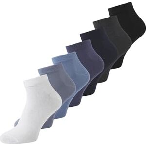 JACK & JONES Men's Jacbass Solid Short Socks 7 Pack, Vintage Indigo/Pack:Navy Blazer-Coronet Blue-White-Troposphere-Asphalt-Black, One Size JACK & JONES Men's Jacbass Solid Short Socks 7 Pack, Vintage Indigo/Pack:Navy Blazer-Coronet Blue-White-Troposphere-Asphalt-Black, One Size
