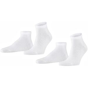 FALKE Men's Happy Double Pack M Sn Cotton Low-Cut Plain 2 Pairs Trainer Socks, White 2000, 11.5-14 FALKE Men's Happy Double Pack M Sn Cotton Low-Cut Plain 2 Pairs Trainer Socks, White 2000, 11.5-14