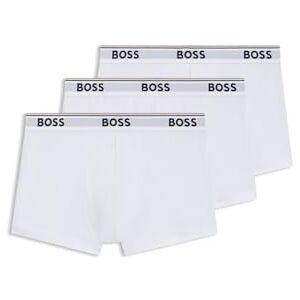Boss Mens Trunk 3P Power Three-Pack of Logo-Waistband Trunks in Stretch Cotton Boss Mens Trunk 3P Power Three-Pack of Logo-Waistband Trunks in Stretch Cotton