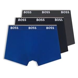 Boss Mens Trunk 3P Power Three-Pack of Logo-Waistband Trunks in Stretch Cotton Boss Mens Trunk 3P Power Three-Pack of Logo-Waistband Trunks in Stretch Cotton