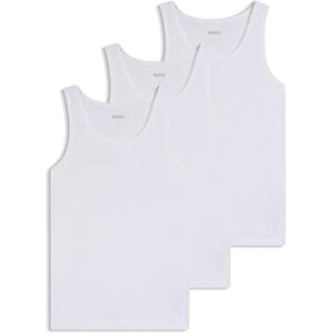 Boss Mens Tank Top 3P Classic Three-Pack of Cotton Underwear Vests with Embroidered Logos Boss Mens Tank Top 3P Classic Three-Pack of Cotton Underwear Vests with Embroidered Logos