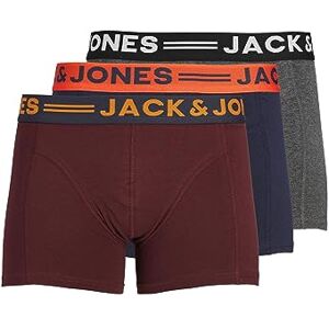JACK & JONES Men's Jaclichfield Trunks 3 Pack Boxer, Burgundy, XL UK JACK & JONES Men's Jaclichfield Trunks 3 Pack Boxer, Burgundy, XL UK