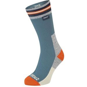 SEALSKINZ Surlingham Waterproof All Weather Mid Length Striped Cuff Sock, Blue, L SEALSKINZ Surlingham Waterproof All Weather Mid Length Striped Cuff Sock, Blue, L