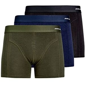 JACK & JONES Men's Jacbasic Bamboo Trunks Pack of 3 Noos Boxer Shorts, Forest Night, L UK JACK & JONES Men's Jacbasic Bamboo Trunks Pack of 3 Noos Boxer Shorts, Forest Night, L UK
