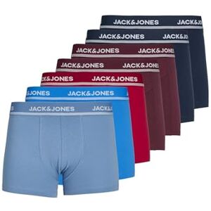 JACK & JONES Men's Jackent Trunks 7 Pack Boxer Shorts, Navy Blazer/Pack:Navy Blazer-Aster Blue-Silver Lake Blue-Cabaernet-Cabaernet-Barbados Cherry, L JACK & JONES Men's Jackent Trunks 7 Pack Boxer Shorts, Navy Blazer/Pack:Navy Blazer-Aster Blue-Silver Lake Blue-Cabaernet-Cabaernet-Barbados Cherry, L