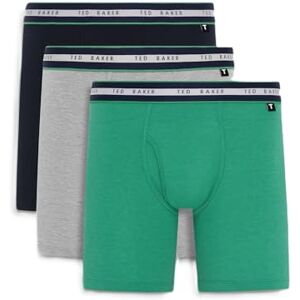 Ted Baker Mens Boxers Brief, Cotton, 3-Pack, (TBB01), Navy/White/Green, M Ted Baker Mens Boxers Brief, Cotton, 3-Pack, (TBB01), Navy/White/Green, M