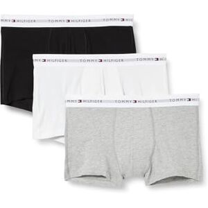 Tommy Hilfiger Men’s 3 Pack Trunks with Logo Waistband, Multicolor (Grey Heather/Black/White), XL Tommy Hilfiger Men’s 3 Pack Trunks with Logo Waistband, Multicolor (Grey Heather/Black/White), XL