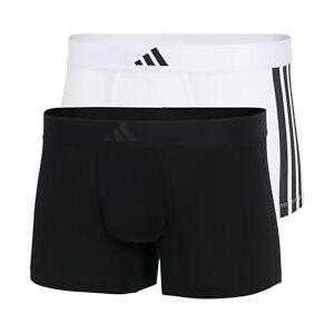 adidas Low Rise Trunk (2PK) Active Flex Cotton 3 Stripes Comfortable Underwear, 011 Black/White, S adidas Low Rise Trunk (2PK) Active Flex Cotton 3 Stripes Comfortable Underwear, 011 Black/White, S
