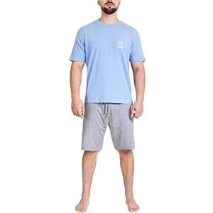 Sleepdown Mens Pyjamas Set Work Sleep Repeat Soft 2 Piece Loungewear Nightwear Sleepwear Short Sleeve Top & Bottom Shorts Pjs Pajamas (L, Blue Grey) Sleepdown Mens Pyjamas Set Work Sleep Repeat Soft 2 Piece Loungewear Nightwear Sleepwear Short Sleeve Top & Bottom Shorts Pjs Pajamas (L, Blue Grey)