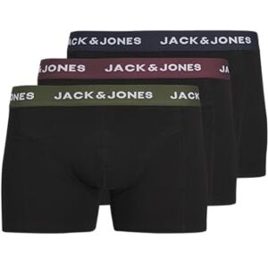 JACK & JONES JACK&JONES Men's JACARON Solid Trunks 3 Pack Boxer Shorts, Black/Pack:Black-Black, S (Pack of 3) JACK & JONES JACK&JONES Men's JACARON Solid Trunks 3 Pack Boxer Shorts, Black/Pack:Black-Black, S (Pack of 3)