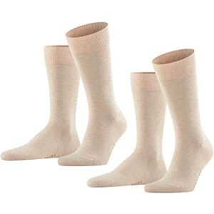 FALKE Men's Happy Double Pack M So Cotton Plain 2 Pairs Socks, Beige Sand Melange 4650, 8.5-11 FALKE Men's Happy Double Pack M So Cotton Plain 2 Pairs Socks, Beige Sand Melange 4650, 8.5-11