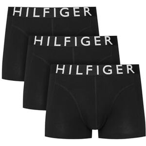 Tommy Hilfiger Men's 3 Pack Trunks with Logo Waistband, Black, XL Tommy Hilfiger Men's 3 Pack Trunks with Logo Waistband, Black, XL