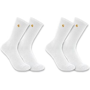 Carhartt Men's Force Midweight Crew Sock 2 Pack Work, White, Large Carhartt Men's Force Midweight Crew Sock 2 Pack Work, White, Large