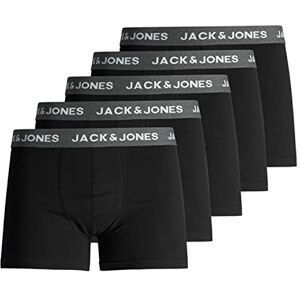 JACK & JONES Men's Jachuey Trunks 5 Pack Noos Boxer, Dark Grey Melange (Black Detail: Black & Black), Large (pack of 5) JACK & JONES Men's Jachuey Trunks 5 Pack Noos Boxer, Dark Grey Melange (Black Detail: Black & Black), Large (pack of 5)
