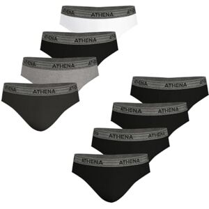 Athena Men's Basic Coton 8a70 Slip, Anthracite/Heather Grey/Black/White/Black/Black/Black, XL (Pack of 8) Athena Men's Basic Coton 8a70 Slip, Anthracite/Heather Grey/Black/White/Black/Black/Black, XL (Pack of 8)