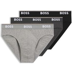 Boss Mens Brief 3P Power Three-Pack of Logo-Waistband Briefs in Stretch Cotton Boss Mens Brief 3P Power Three-Pack of Logo-Waistband Briefs in Stretch Cotton