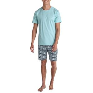 Calida Relax Streamline Men's Short Pyjamas 100% Cotton, Turquoise, 58-60 Calida Relax Streamline Men's Short Pyjamas 100% Cotton, Turquoise, 58-60