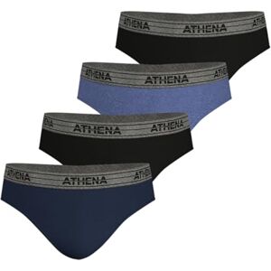 Athena Men's Basic Coton Ld30 Slip, Blue/Black/Heather Blue/Black an, L (Pack of 4) Athena Men's Basic Coton Ld30 Slip, Blue/Black/Heather Blue/Black an, L (Pack of 4)
