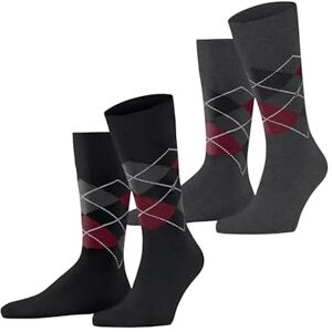 Burlington Men's Everyday Argyle M So Cotton Patterned 2 Pairs Socks, Black 3000, 6.5-11 Burlington Men's Everyday Argyle M So Cotton Patterned 2 Pairs Socks, Black 3000, 6.5-11