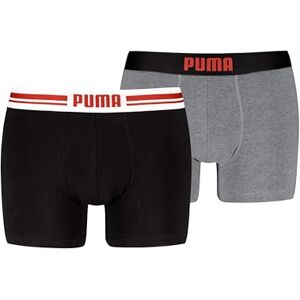 Puma Men's Everyday Placed Logo Boxer, mid Grey Melange/Orange, L (Pack of 2) Puma Men's Everyday Placed Logo Boxer, mid Grey Melange/Orange, L (Pack of 2)