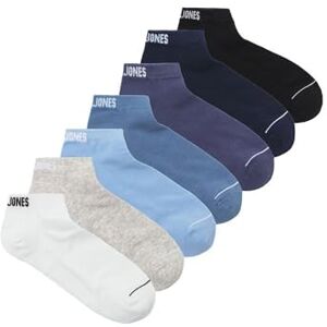 JACK & JONES Men's Jacowen Short Socks 7 Pack, Navy Blazer/Pack: White-Vintage Indigo-LGM-Coronet Blue-Dutch Canal-Black, One Size JACK & JONES Men's Jacowen Short Socks 7 Pack, Navy Blazer/Pack: White-Vintage Indigo-LGM-Coronet Blue-Dutch Canal-Black, One Size
