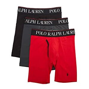 Ralph Lauren POLO Men's 4d Flex Cooling Microfiber Boxer Briefs, Trunks Available, 3-Pack, Long Leg-Charcoal Grey Black, Red Black, Black/Red-3 Pack, L (Pack of 3) Ralph Lauren POLO Men's 4d Flex Cooling Microfiber Boxer Briefs, Trunks Available, 3-Pack, Long Leg-Charcoal Grey Black, Red Black, Black/Red-3 Pack, L (Pack of 3)