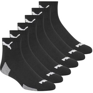 Puma Men's 6 Pack Extended Size Quarter Crew Socks, Black/White, 13-15 Puma Men's 6 Pack Extended Size Quarter Crew Socks, Black/White, 13-15