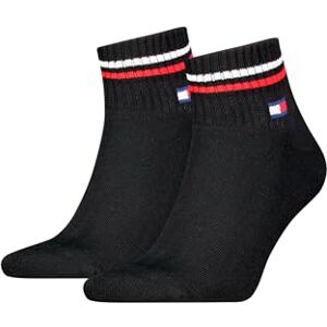 Tommy Hilfiger Unisex Quarter Socks, Black, 9-11 UK Tommy Hilfiger Unisex Quarter Socks, Black, 9-11 UK