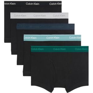 Calvin Klein Men’s 5 Pack Trunks with Logo Waistband, Multicolor (Black Bodies W Ink/Zoni Beach/Turf/), S Calvin Klein Men’s 5 Pack Trunks with Logo Waistband, Multicolor (Black Bodies W Ink/Zoni Beach/Turf/), S