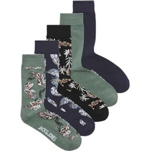 JACK & JONES Men's Jactrevor Socks 5 Pack, Black/Pack:Navy Blazer-Trellis-Navy Blazer-Trellis, One Size (Pack of 5) JACK & JONES Men's Jactrevor Socks 5 Pack, Black/Pack:Navy Blazer-Trellis-Navy Blazer-Trellis, One Size (Pack of 5)