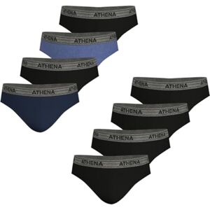 Athena Men's Basic Coton 8a70 Slip, Blue/Black/Heather Blue/Black/Black/Black/Black, M (Pack of 8) Athena Men's Basic Coton 8a70 Slip, Blue/Black/Heather Blue/Black/Black/Black/Black, M (Pack of 8)