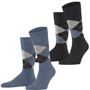 Burlington Men's Everyday Argyle M So Cotton Patterned 2 Pairs Socks, Blue Denim Melange 6797, 6.5-11 Burlington Men's Everyday Argyle M So Cotton Patterned 2 Pairs Socks, Blue Denim Melange 6797, 6.5-11